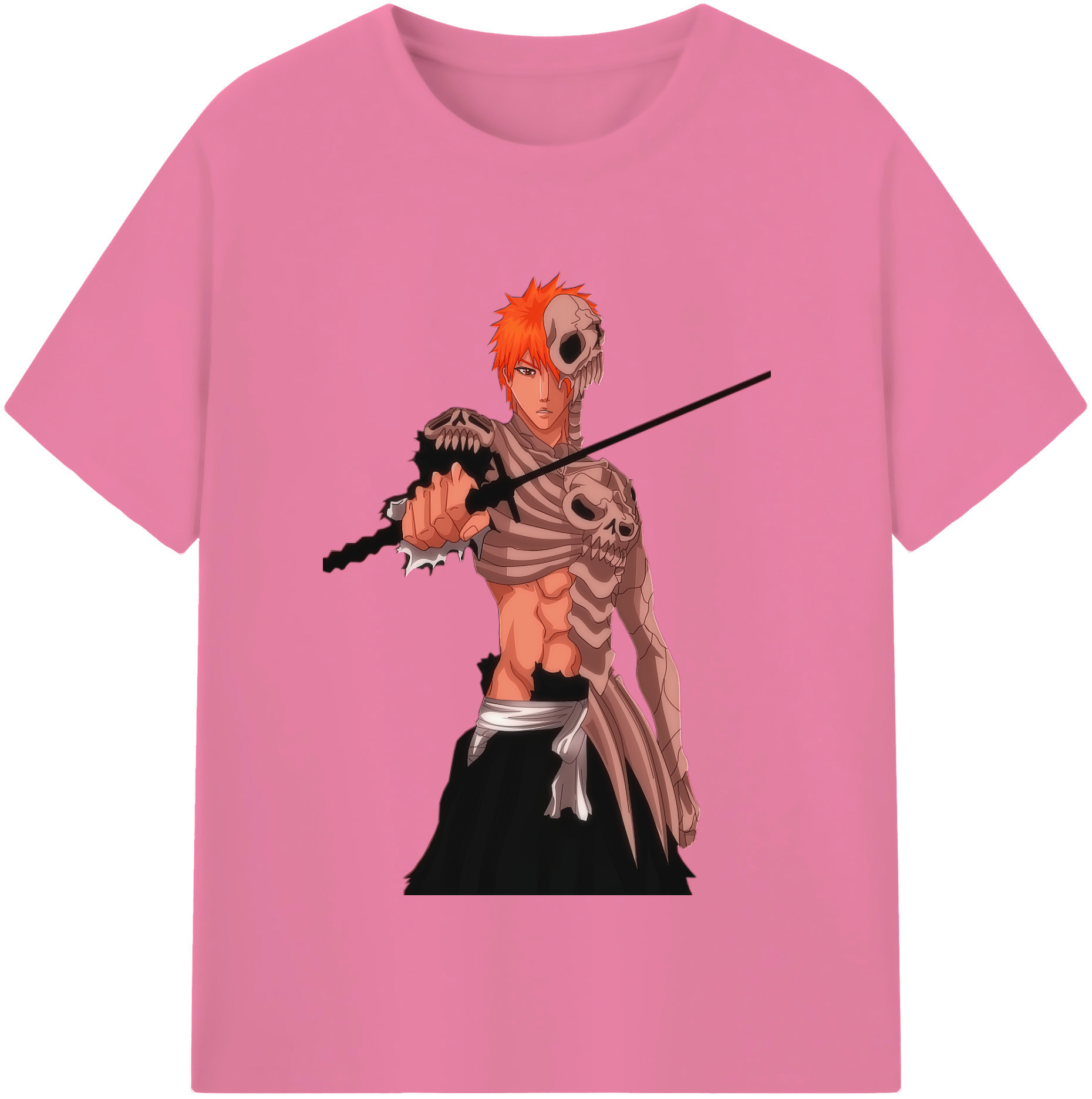 （画像用） ブリーチ 黒崎一護（くろさき いちご）BLEACH Kurosaki Ichigo 綿100％半袖Tシャツ（フロントプリント）